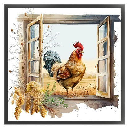 Manor Chicken Coop - 11CT Stamped Cross Stitch 50*50CM