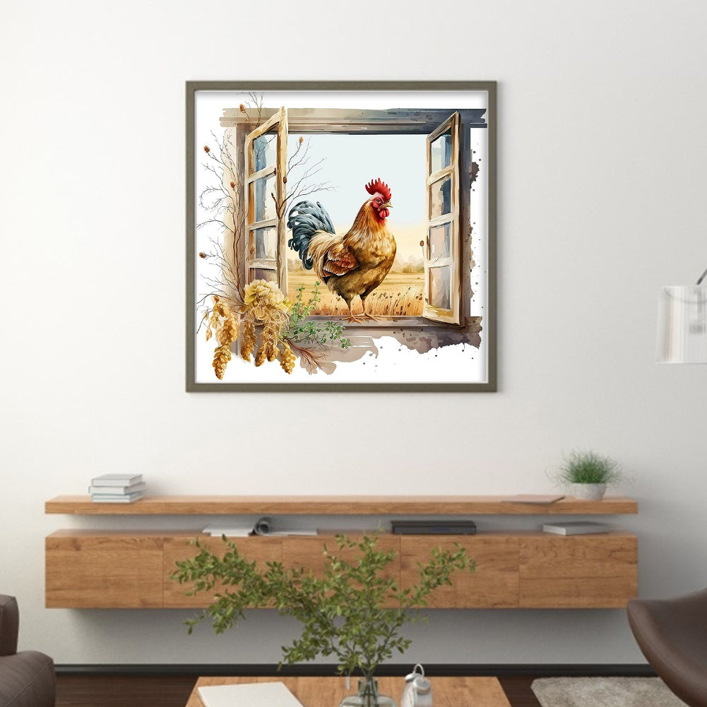 Manor Chicken Coop - 11CT Stamped Cross Stitch 50*50CM