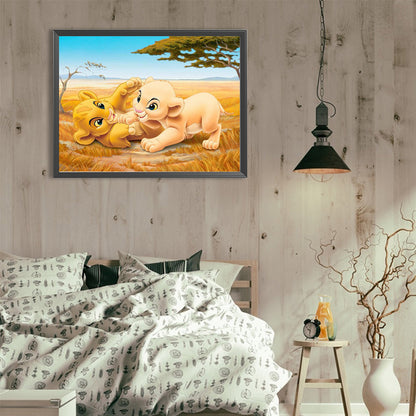 Lion King - Full Round Drill Diamond Painting 40*30CM
