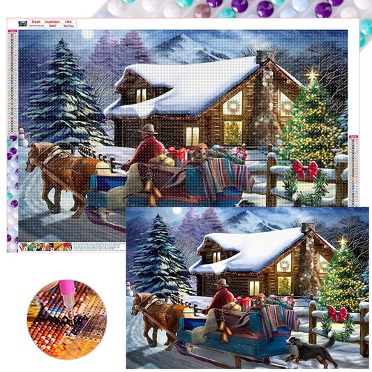 Country Christmas - Full Round Drill Diamond Painting 75*50CM