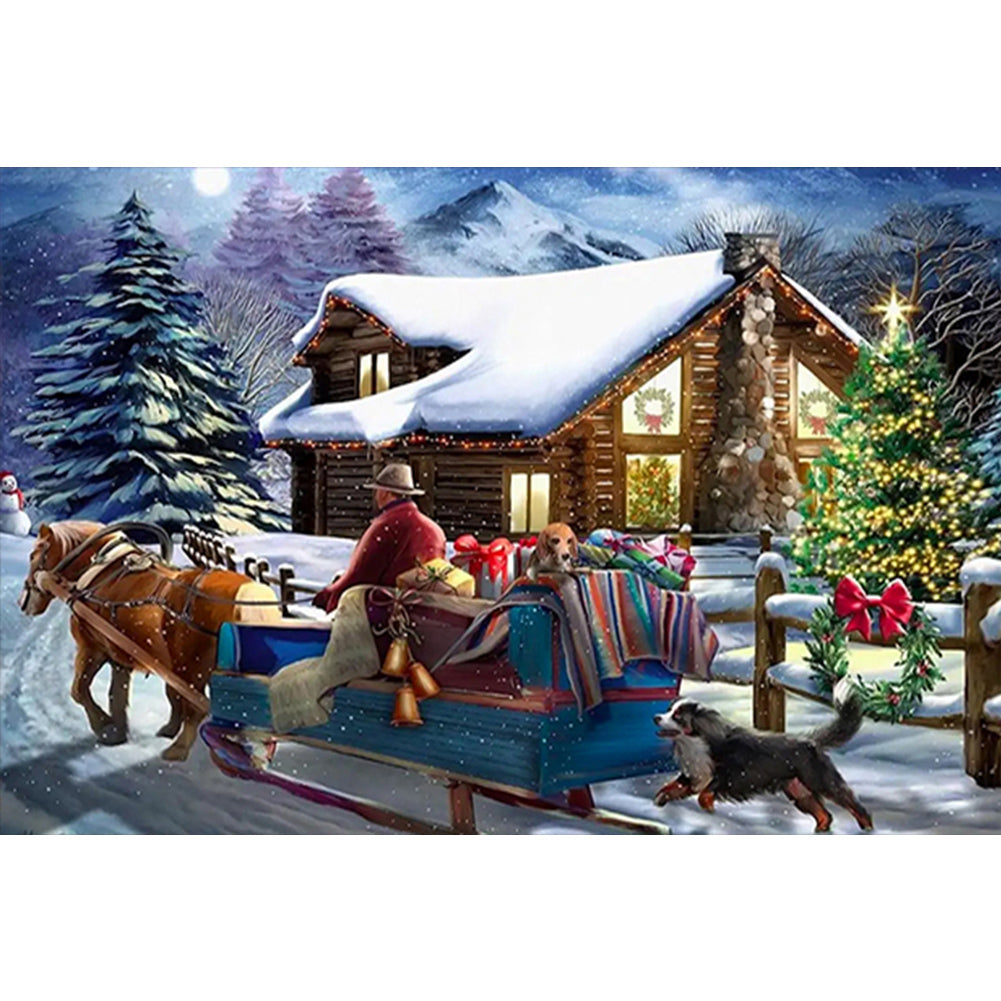 Country Christmas - Full Round Drill Diamond Painting 75*50CM