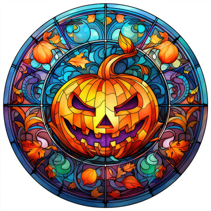 Glass Painting-Pumpkin - 11CT Stamped Cross Stitch 40*40CM