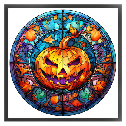 Glass Painting-Pumpkin - 11CT Stamped Cross Stitch 40*40CM