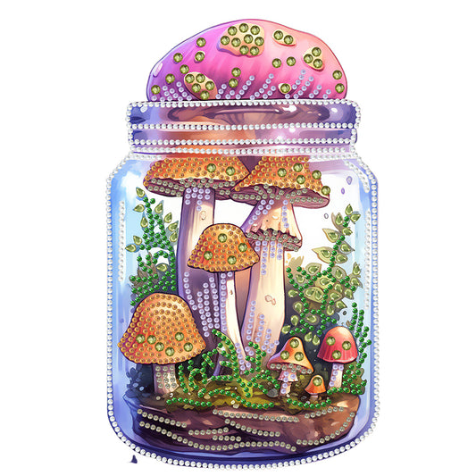 Glass Bottle Mushroom House - Special Shaped Drill Diamond Painting 30*30CM