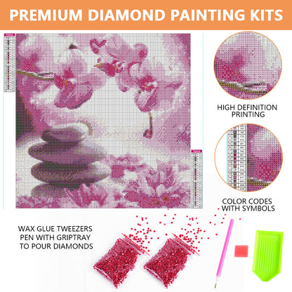 Flower Glass Painting - Full Square Drill Diamond Painting 35*35CM