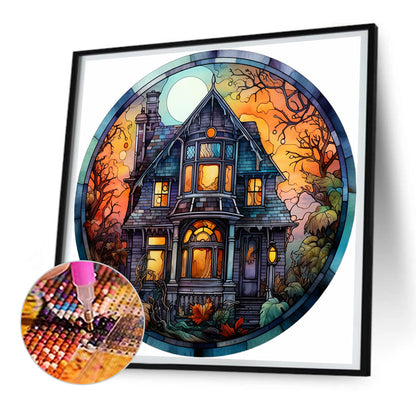 Halloween Horror Atmosphere Glass Painting - Full Round Drill Diamond Painting 30*30CM