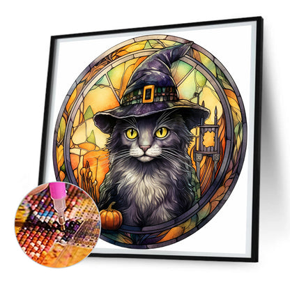 Halloween Horror Atmosphere Glass Painting - Full Round Drill Diamond Painting 30*30CM