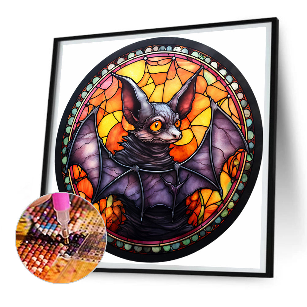 Halloween Horror Atmosphere Glass Painting - Full Round Drill Diamond Painting 30*30CM