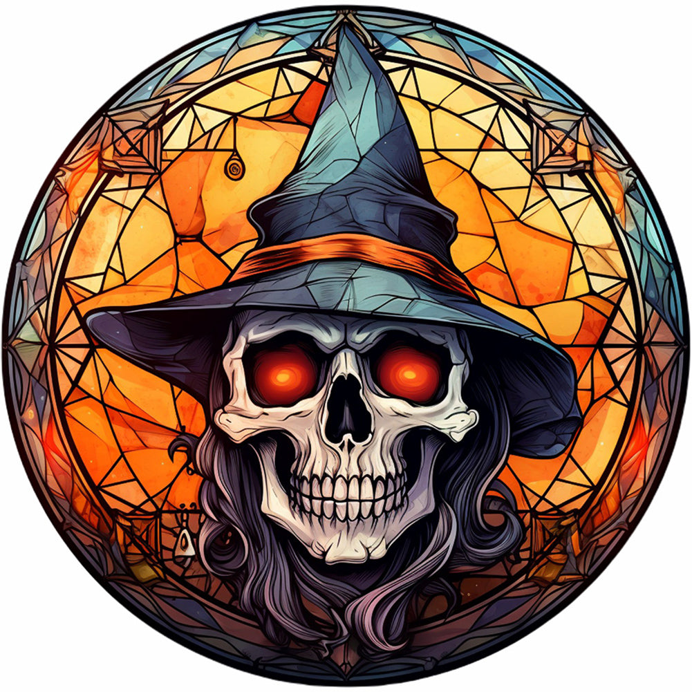 Halloween Horror Atmosphere Glass Painting - Full Round Drill Diamond Painting 30*30CM