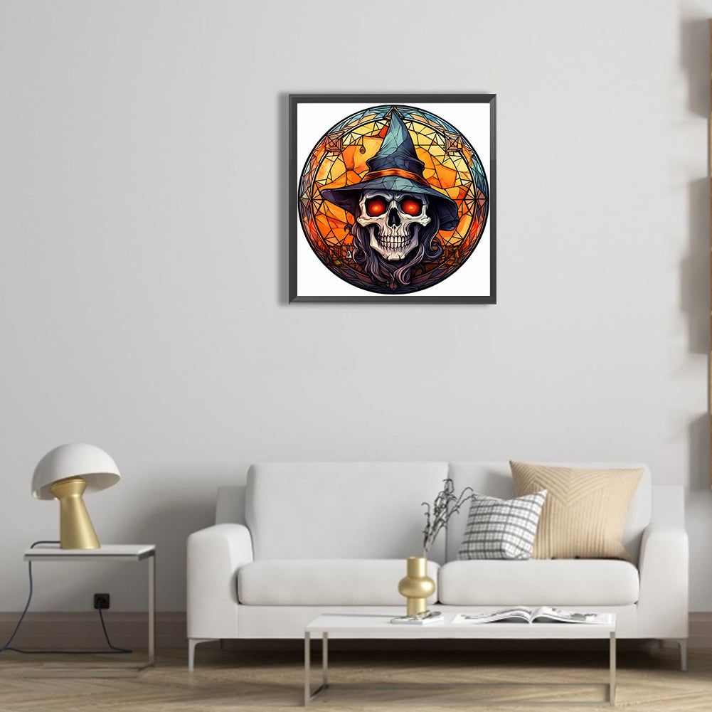 Halloween Horror Atmosphere Glass Painting - Full Round Drill Diamond Painting 30*30CM