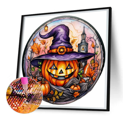 Halloween Horror Atmosphere Glass Painting - Full Round Drill Diamond Painting 30*30CM