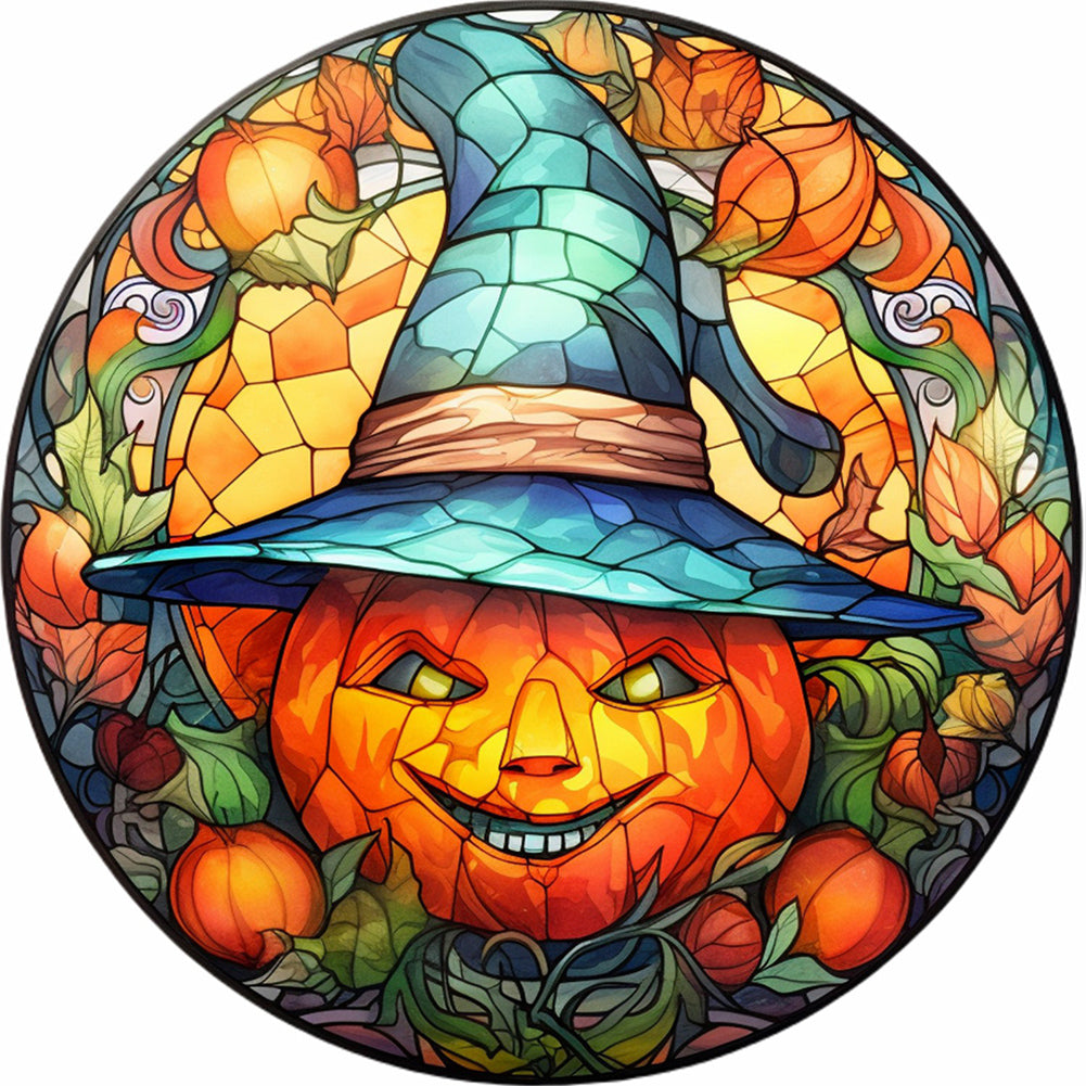 Halloween Horror Atmosphere Glass Painting - Full Round Drill Diamond Painting 30*30CM