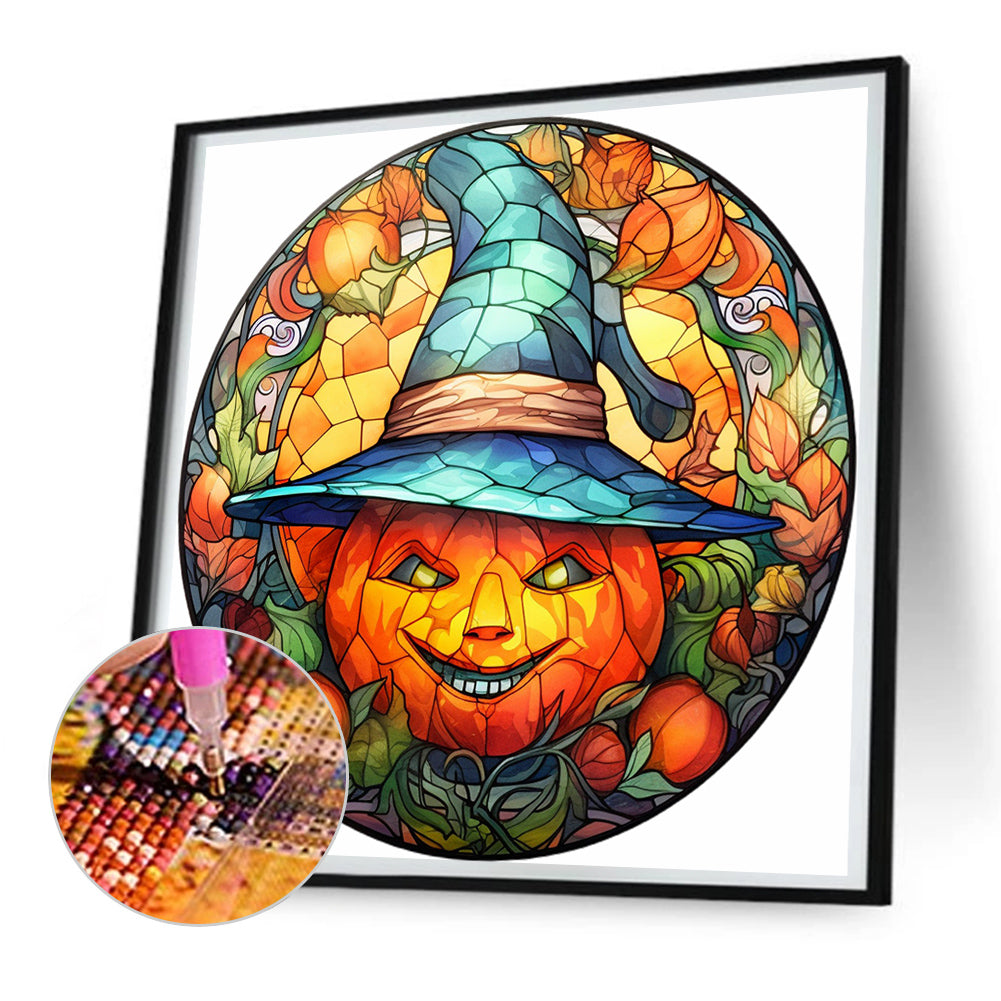 Halloween Horror Atmosphere Glass Painting - Full Round Drill Diamond Painting 30*30CM