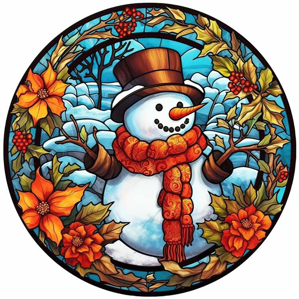 Snowman - Full Round Drill Diamond Painting 30*30CM