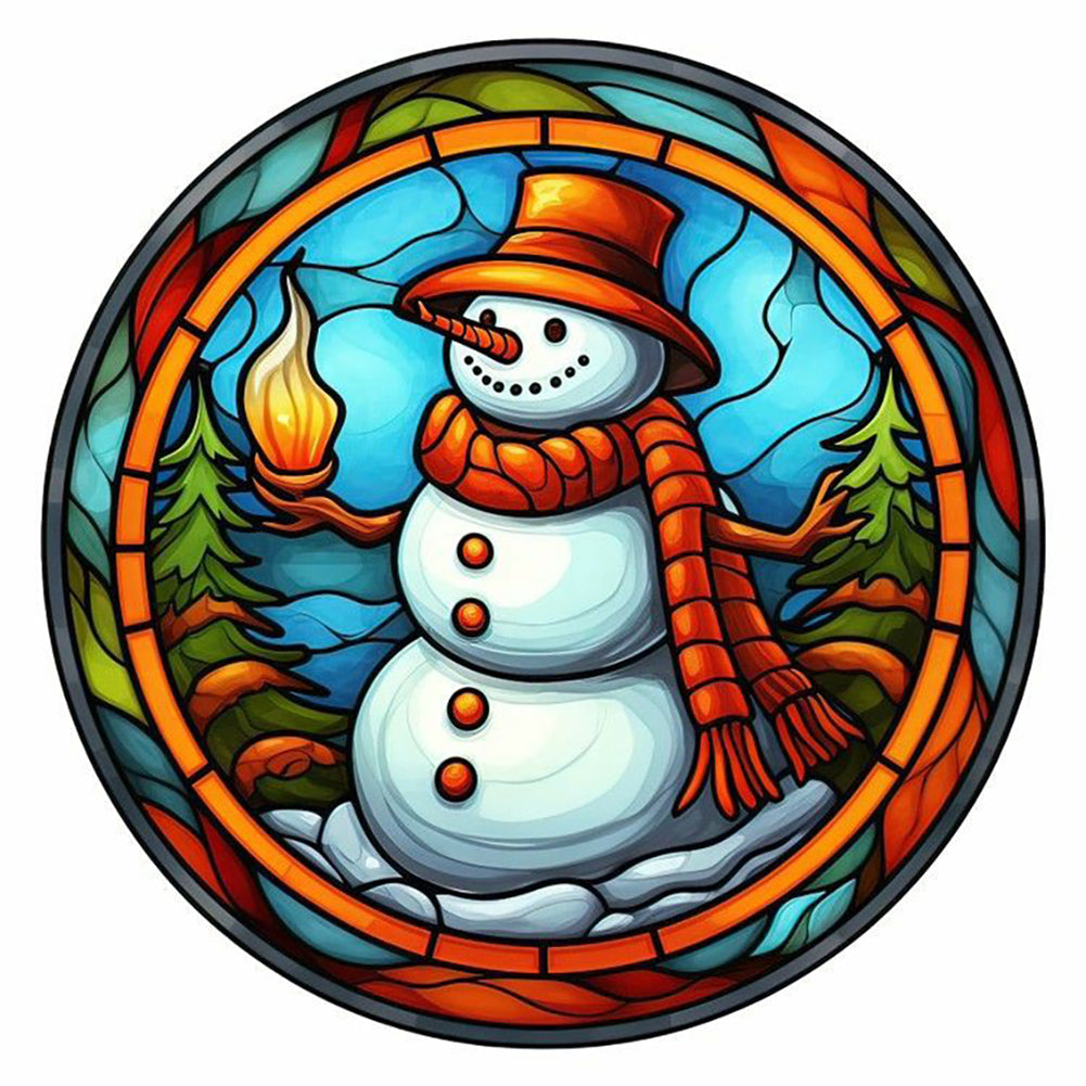 Snowman - Full Round Drill Diamond Painting 30*30CM