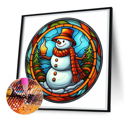 Snowman - Full Round Drill Diamond Painting 30*30CM