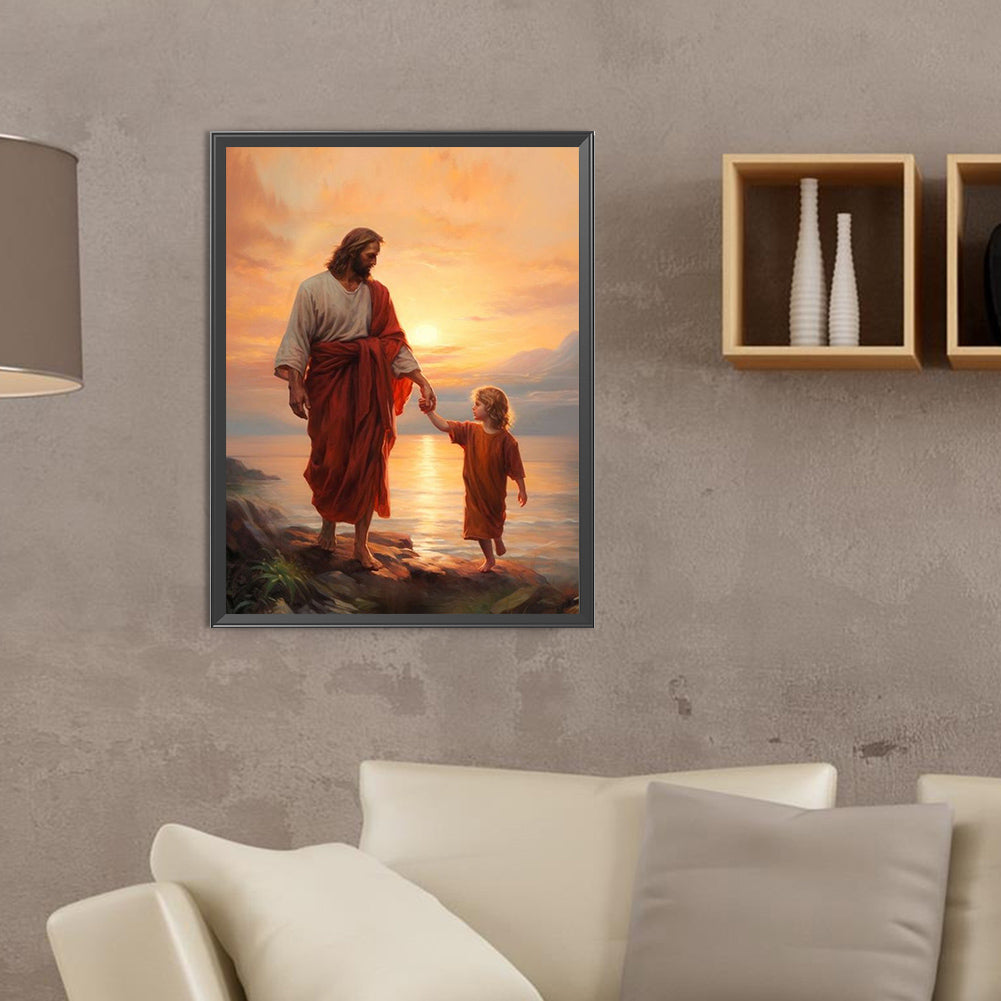 Sunset Jesus - Full Round Drill Diamond Painting 30*40CM