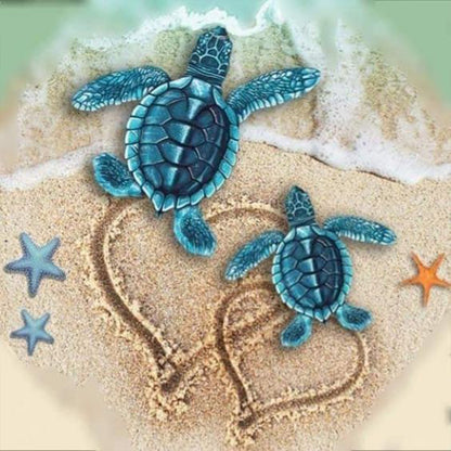 Beach Turtle - Full Round Drill Diamond Painting 30*30CM