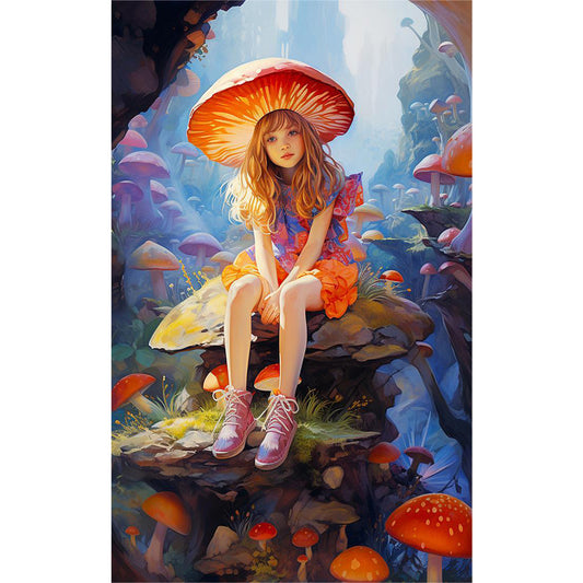 Mushroom Girl - Full Round Drill Diamond Painting 30*50CM