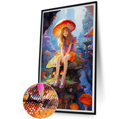 Mushroom Girl - Full Round Drill Diamond Painting 30*50CM