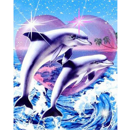 Love Dolphins - Full Round Drill Diamond Painting 40*50CM