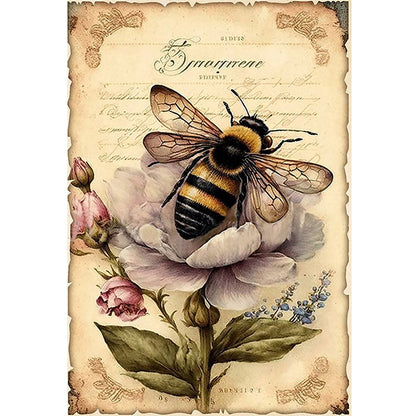 Retro Poster - Bee And Flowers - 11CT Stamped Cross Stitch 40*60CM