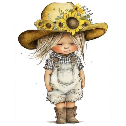 Farm Cowboy Kids - Full Round Drill Diamond Painting 30*40CM