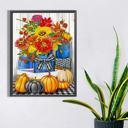 Thanksgiving Pumpkin Herbs - Special Shaped Drill Diamond Painting 30*40CM