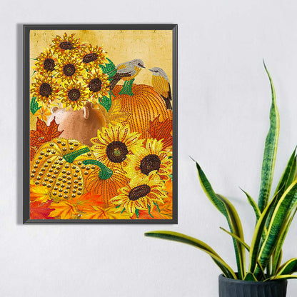 Thanksgiving Pumpkin Herbs - Special Shaped Drill Diamond Painting 30*40CM