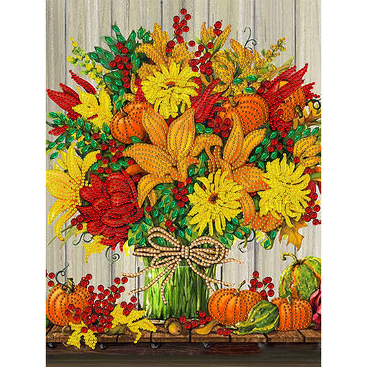 Thanksgiving Pumpkin Herbs - Special Shaped Drill Diamond Painting 30*40CM