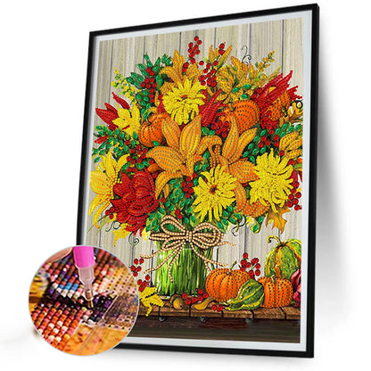 Thanksgiving Pumpkin Herbs - Special Shaped Drill Diamond Painting 30*40CM