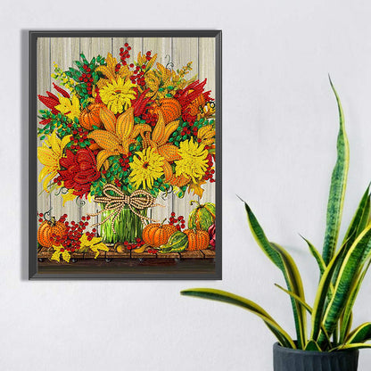 Thanksgiving Pumpkin Herbs - Special Shaped Drill Diamond Painting 30*40CM