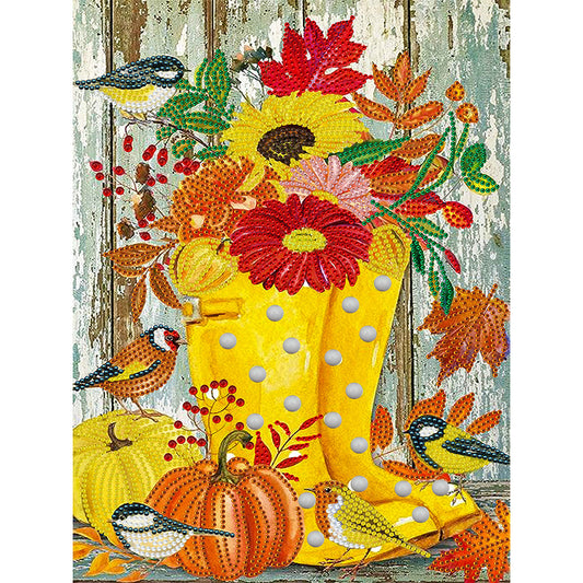 Thanksgiving Pumpkin Herbs - Special Shaped Drill Diamond Painting 30*40CM