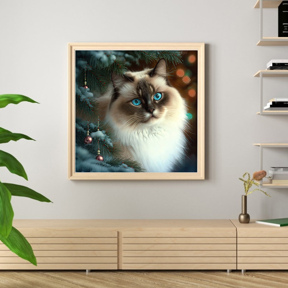 Christmas Cat - 11CT Stamped Cross Stitch 45*45CM