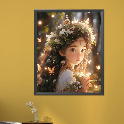 Glowing Girl - Full AB Round Drill Diamond Painting 40*50CM