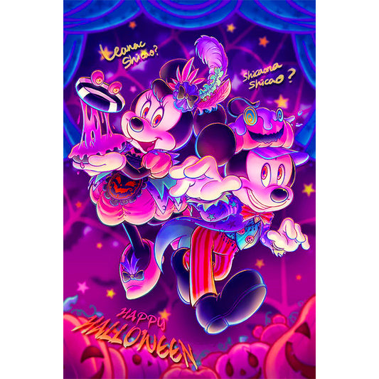 Halloween Mickey And Minnie - Full Round Drill Diamond Painting 40*60CM