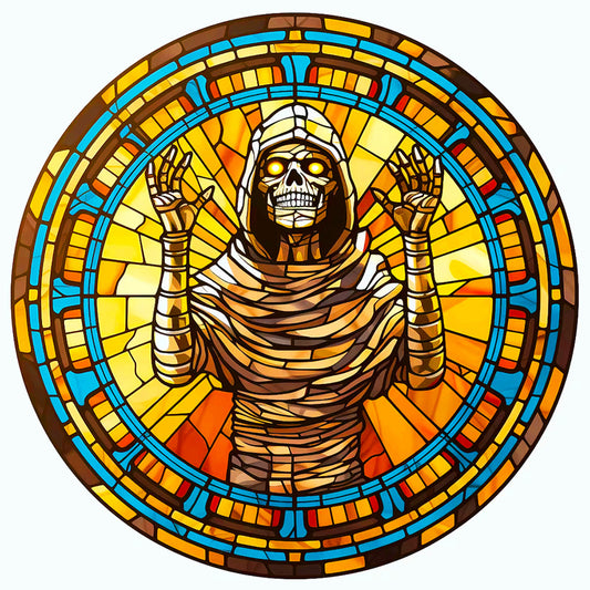 Glass Halloween Mummy - Full Round Drill Diamond Painting 50*50CM