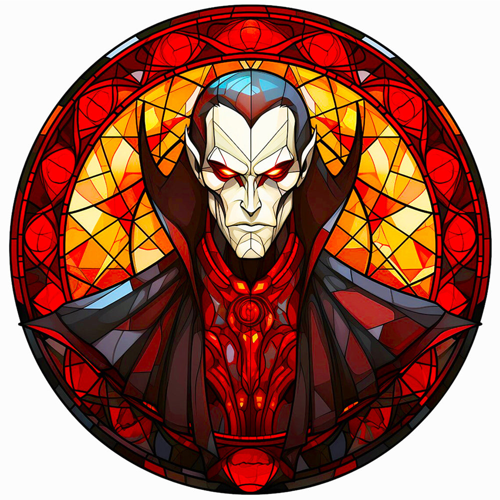 Glass Halloween Vampire - Full Round Drill Diamond Painting 50*50CM