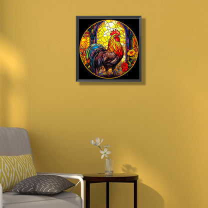 Glass Painted Rooster - Full Round Drill Diamond Painting 40*40CM