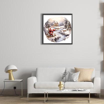 Santa In The Snow - Full Round Drill Diamond Painting 30*30CM