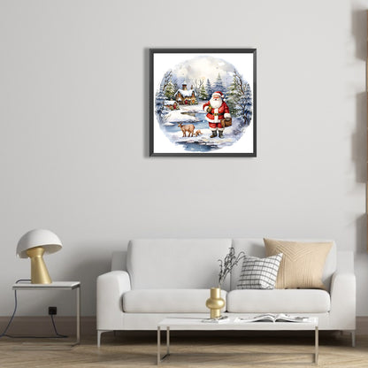 Santa In The Snow - Full Round Drill Diamond Painting 30*30CM