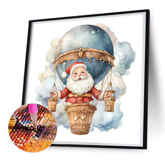 Hot Air Balloon Santa Claus - Full Round Drill Diamond Painting 30*30CM