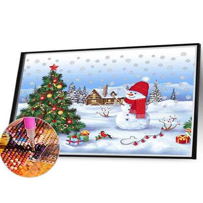 Snowman - Full Round Drill Diamond Painting 40*30CM