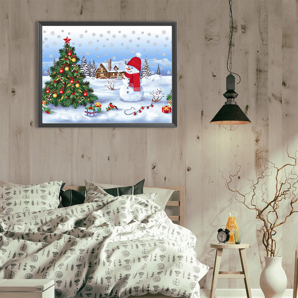 Snowman - Full Round Drill Diamond Painting 40*30CM