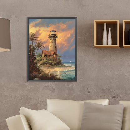 Lighthouse And Windmill - Full Round Drill Diamond Painting 30*40CM