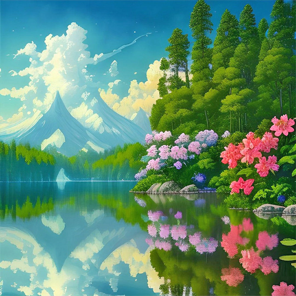 Landscape - Full Round Drill Diamond Painting 30*30CM