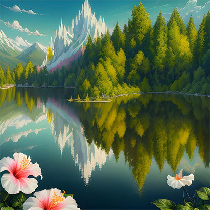 Landscape - Full Round Drill Diamond Painting 30*30CM