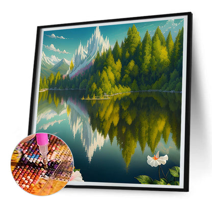 Landscape - Full Round Drill Diamond Painting 30*30CM