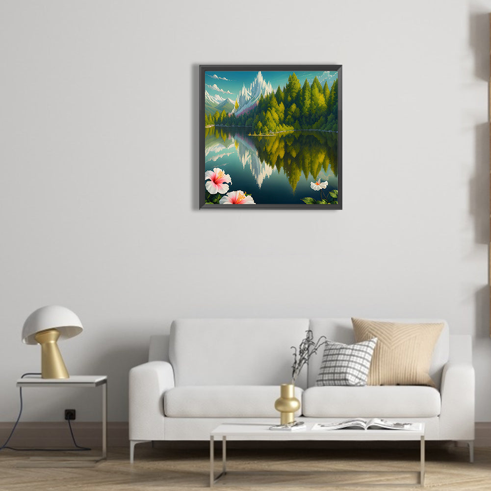 Landscape - Full Round Drill Diamond Painting 30*30CM