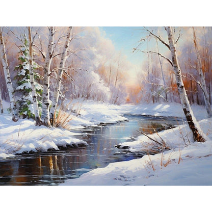 Snow Mountain - Full Round Drill Diamond Painting 40*30CM